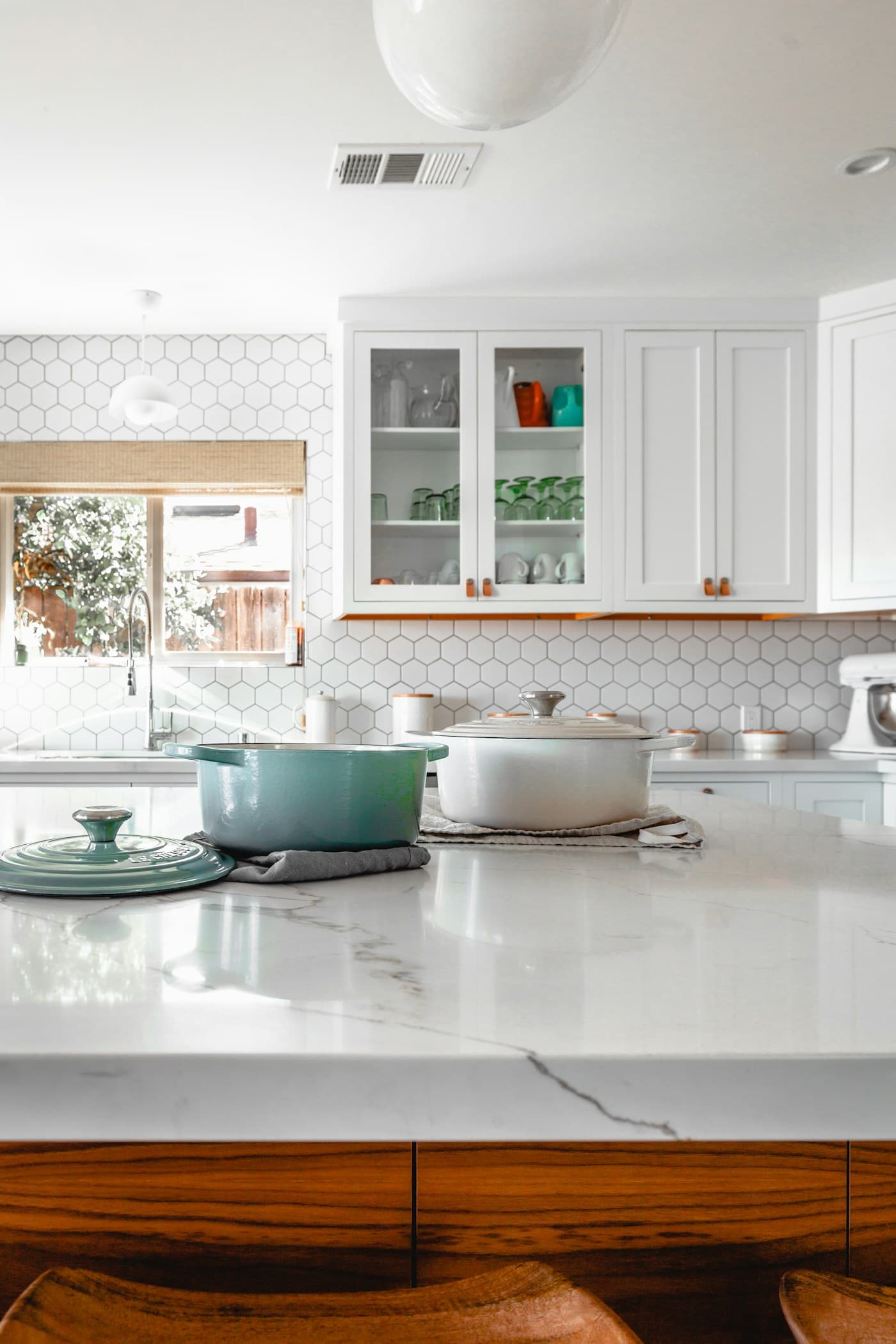 A bright renovated kitchen with natural finishes